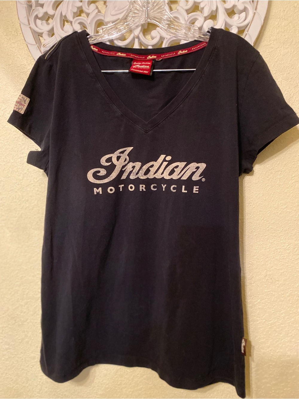 Women's Indian Motorcycle Black V-Neck  Tee